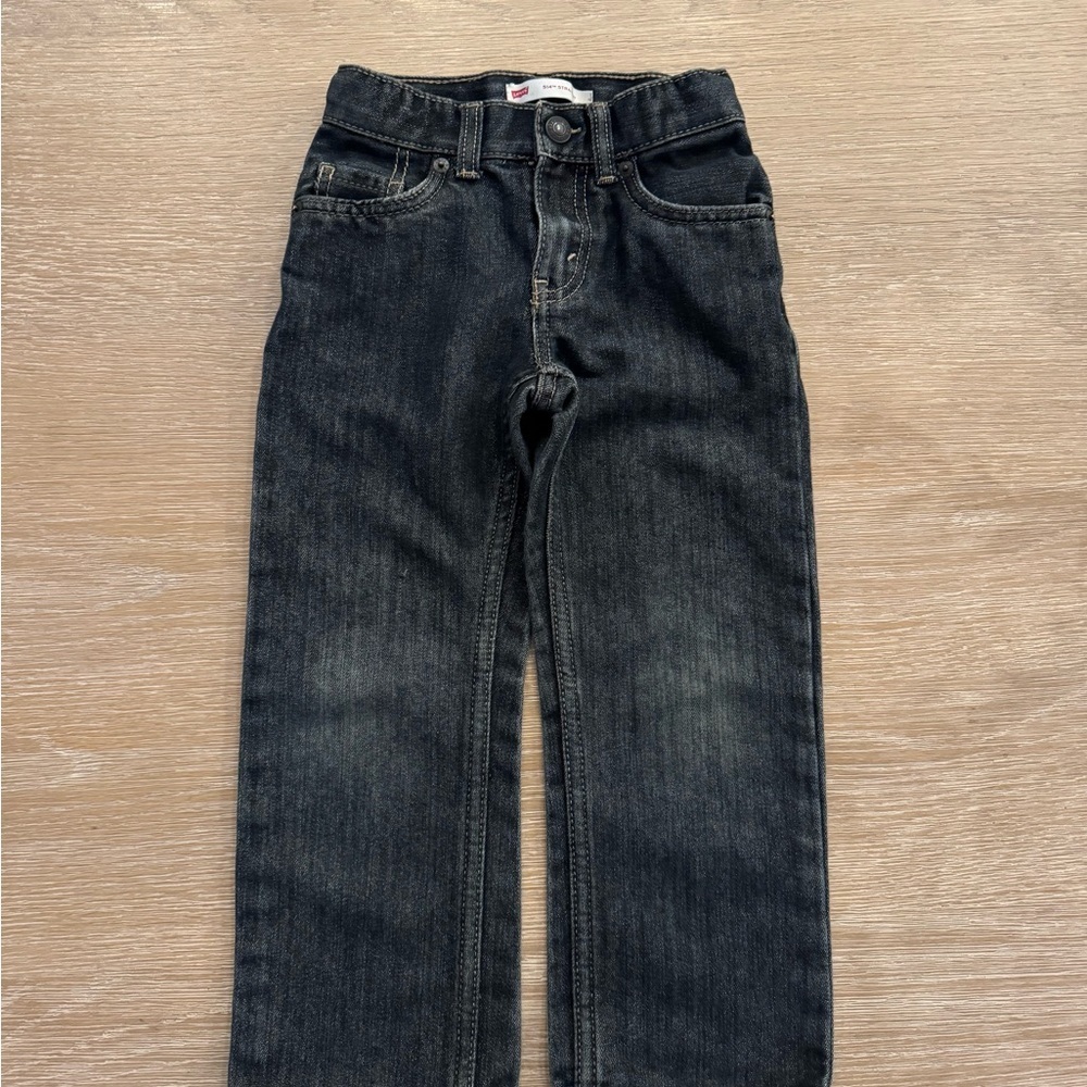 LEVI’S 514 style boys dark wash straight leg denim jeans pants size 4 5 years